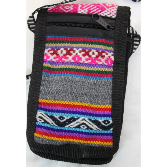 Peruvian Passport Pouch Wallet Phone Padded Native Textile Lanyard Llama Woman - Picture 3 of 6